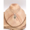 Pendentif Quartz Rutile noir sur Préhnite oval Bijoux en Préhnite LAM49.1