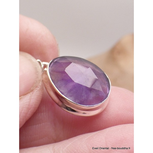 Pendentif en Améthyste damier Bijoux en Améthyste LAM51.1
