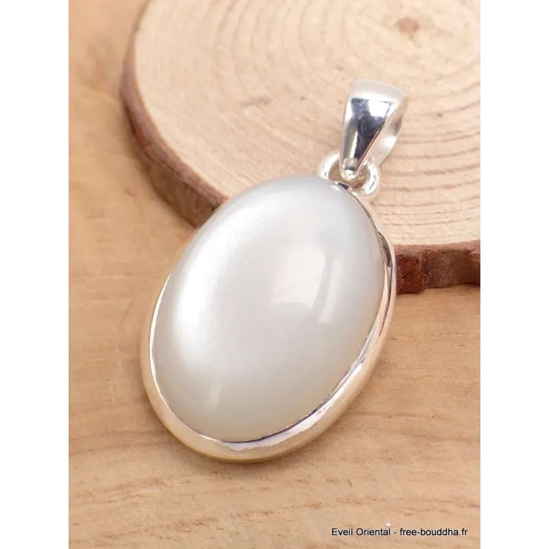 Pendentif Pierre naturelle Pierre de Lune blanche du Sri Lanka - Pendentifs pierres naturelles