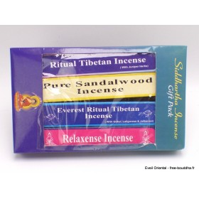 Pack de 4 encens tibétains Siddhartha Encens tibétains, accessoires PACKE1