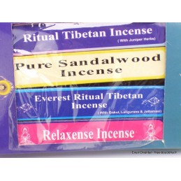 Pack de 4 encens tibétains Siddhartha Encens tibétains, accessoires PACKE1