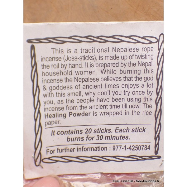 Encens tibétain Healing 20 cordelettes Encens tibétains, accessoires ENTCOR2