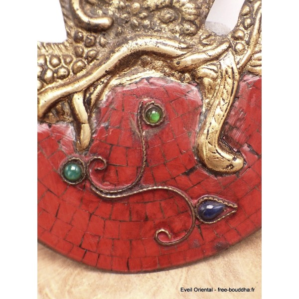 Kartika tibétain (drigug) laiton serti de corail Kartika Tibétain Bouddhiste KD5