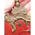 Kartika tibétain (drigug) laiton serti de corail Kartika Tibétain Bouddhiste KD5