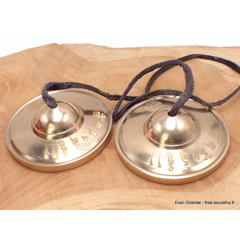 Tingshas tibétaines Full Moon 8 cm - Authentiques - Tingsha tibétaine cymbales