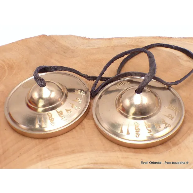 Tingshas tibétaines Full Moon 8 cm - Authentiques - Tingsha tibétaine cymbales