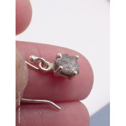 Boucles d'oreilles en Diamant brut serti griffes Pendentifs pierres naturelles LAM74