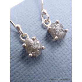 Boucles d'oreilles en Diamant brut serti griffes Pendentifs pierres naturelles LAM74