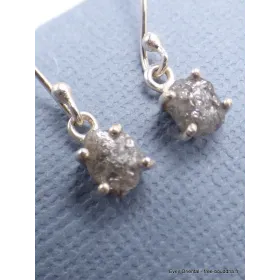 Boucles d'oreilles en Diamant brut serti griffes - Boucles d'oreilles en pierres naturelles
