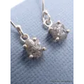 Boucles d'oreilles en Diamant brut serti griffes - Boucles d'oreilles en pierres naturelles