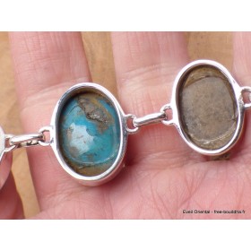 Gros bracelet Turquoise avec pyrite Bijoux en Turquoise LAM66.2