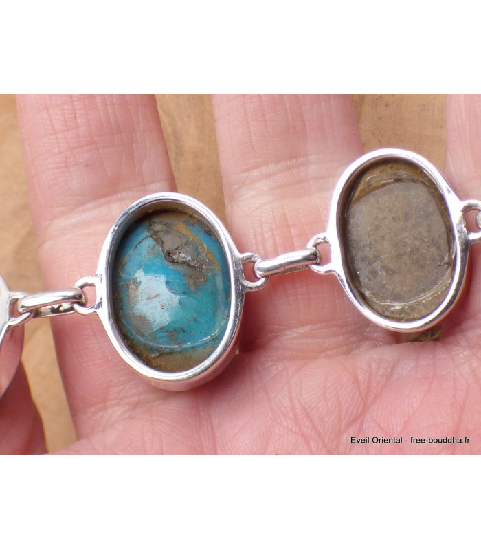 Gros bracelet Turquoise avec pyrite Bijoux en Turquoise LAM66.2