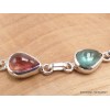 Bracelet Tourmaline rose et verte forme poire Bijoux en Tourmaline Rose LAM66.8