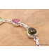 Bracelet Tourmaline rose et verte forme poire Bijoux en Tourmaline Rose LAM66.8