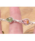 Bracelet Tourmaline rose et verte forme poire Bijoux en Tourmaline Rose LAM66.8