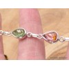 Bracelet Tourmaline rose et verte forme poire Bijoux en Tourmaline Rose LAM66.8