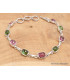Bracelet Tourmaline rose et verte forme rectangulaire Bijoux en Tourmaline Rose LAM66.10