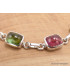 Bracelet Tourmaline rose et verte forme rectangulaire Bijoux en Tourmaline Rose LAM66.10