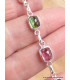 Bracelet Tourmaline rose et verte forme rectangulaire Bijoux en Tourmaline Rose LAM66.10