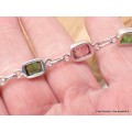 Bracelet Tourmaline rose et verte forme rectangulaire Bijoux en Tourmaline Rose LAM66.10