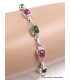 Bracelet Tourmaline rose et verte forme rectangulaire Bijoux en Tourmaline Rose LAM66.10