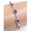 Bracelet Tourmaline rose et verte forme rectangulaire Bijoux en Tourmaline Rose LAM66.10