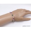 Bracelet Tourmaline rose et verte forme rectangulaire Bijoux en Tourmaline Rose LAM66.10