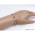 Bracelet Tourmaline rose et verte forme rectangulaire Bijoux en Tourmaline Rose LAM66.10