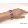 Bracelet argent Turquoise Pourpre cuivrée forme marquise Bracelets pierres naturelles LAM67.2