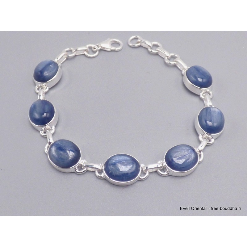 Bracelet Cyanite bleue cabochon pierres ovales Bijoux en Cyanite Bleue LAM67.5