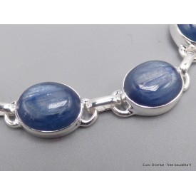 Bracelet Cyanite bleue cabochon pierres ovales