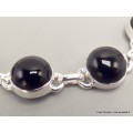 Bracelet Onyx noir cabochon pierres rondes Bijoux en Onyx noir lam67.9
