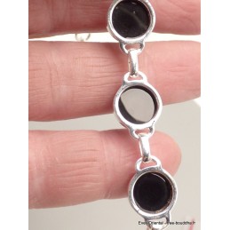 Bracelet Onyx noir cabochon pierres rondes Bijoux en Onyx noir lam67.9