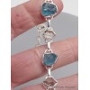 Bracelet Apatite bleue brute Diamant d'Herkimer Bijoux en Apatite bleue LAM67.12
