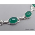 Bracelet Onyx vert pierres ovales Bracelets pierres naturelles LAM67.13