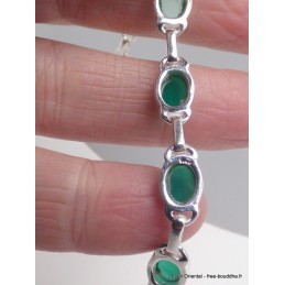 Bracelet Onyx vert pierres ovales Bracelets pierres naturelles LAM67.13