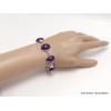 Bracelet Amethyste violette cabochon qualité AAA Bracelets pierres naturelles LAM67.16