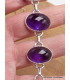 Bracelet Amethyste violette cabochon qualité AAA Bracelets pierres naturelles LAM67.16