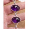 Bracelet Amethyste violette cabochon qualité AAA Bracelets pierres naturelles LAM67.16