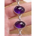 Bracelet Amethyste violette cabochon qualité AAA Bracelets pierres naturelles LAM67.16