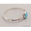 Bracelet Calcédoine bleu paraiba forme jonc Bijoux en Calcédoine bleue LAM67.25