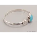Bracelet Calcédoine bleu paraiba forme jonc - Chakra de la Gorge