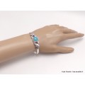 Bracelet Calcédoine bleu paraiba forme jonc Bijoux en Calcédoine bleue LAM67.25