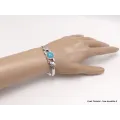 Bracelet Calcédoine bleu paraiba forme jonc - Chakra de la Gorge