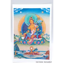 Carte postale bouddhiste Tara Jaune - Cartes postales bouddhistes