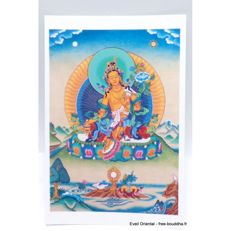 Carte postale bouddhiste Tara Jaune - Cartes postales bouddhistes