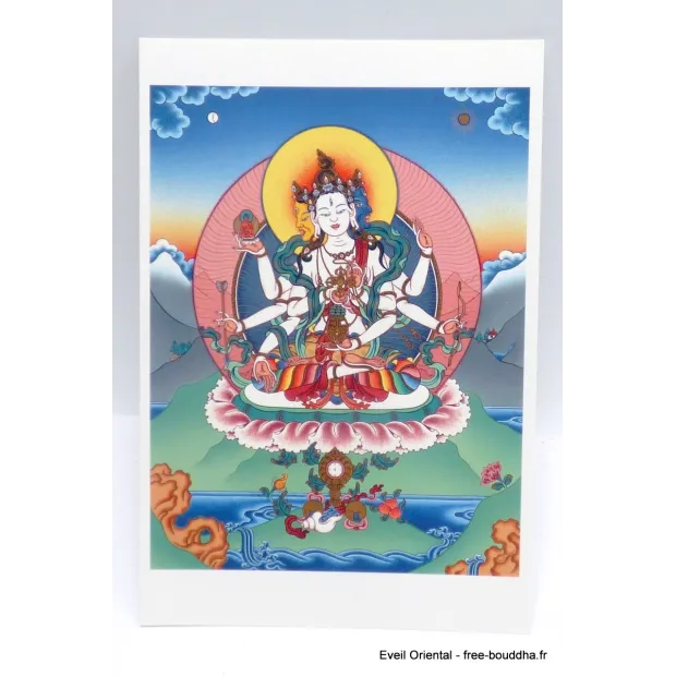 Carte postale bouddhiste Ushnisha Vijaya - Cartes postales bouddhistes