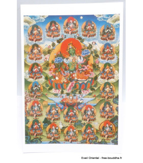 Carte postale bouddhiste Tara Verte et les 21 Tara Cartes postales bouddhistes CPB52