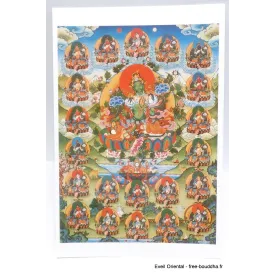 Carte postale bouddhiste Tara Verte et les 21 Tara - Cartes postales bouddhistes