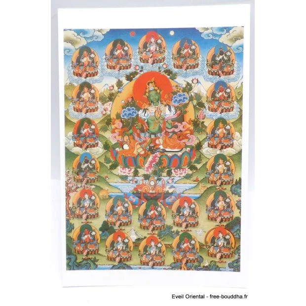 Carte postale bouddhiste Tara Verte et les 21 Tara - Cartes postales bouddhistes